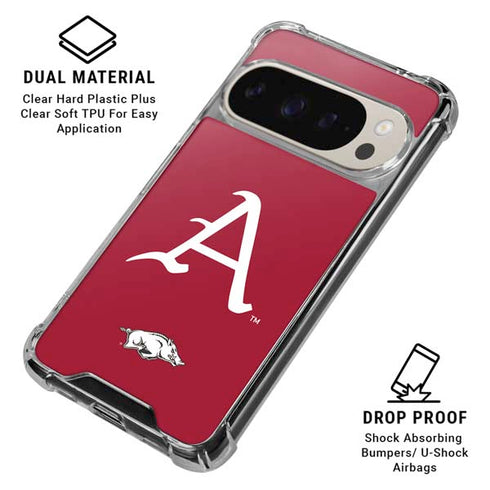 University of Arkansas-Fayetteville A Red Pixel 9/9 Pro Clear Case